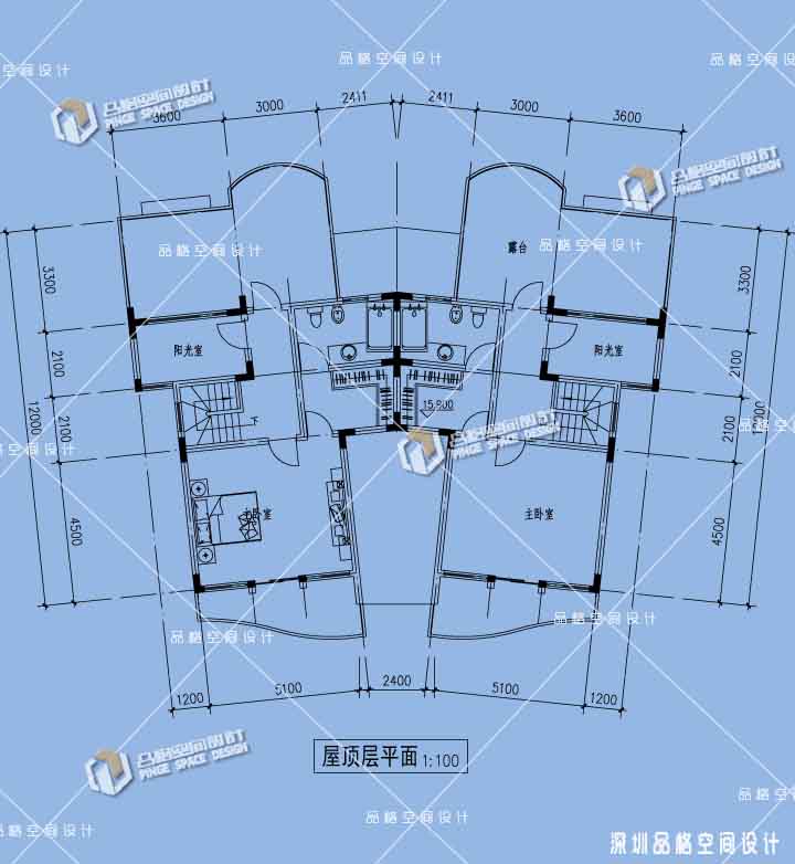 現(xiàn)代聯(lián)排別墅屋頂平面.jpg
