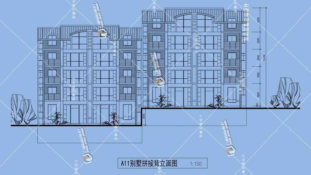 現(xiàn)代聯(lián)排別墅群立面.jpg