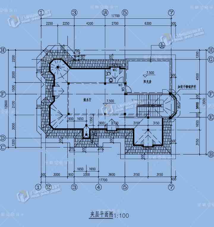 農村歐式別墅二層夾層平面圖.jpg