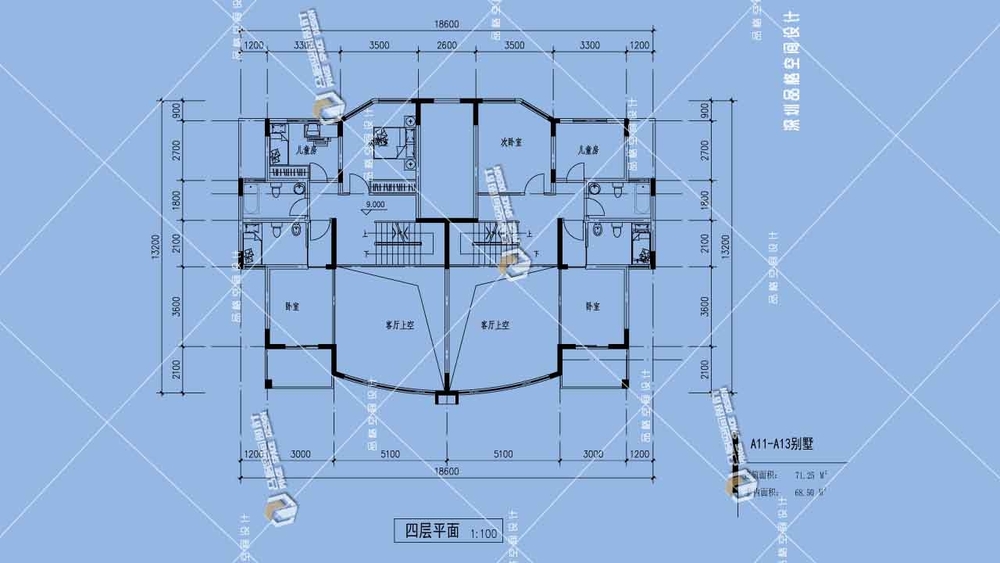 現(xiàn)代聯(lián)排別墅四層平面.jpg
